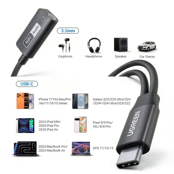 UGreen USB C to 3.5mm Headphone Adapter-6