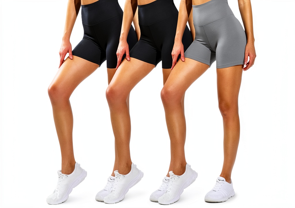 Woman wearing BrandX cycling shorts on a bike trail
