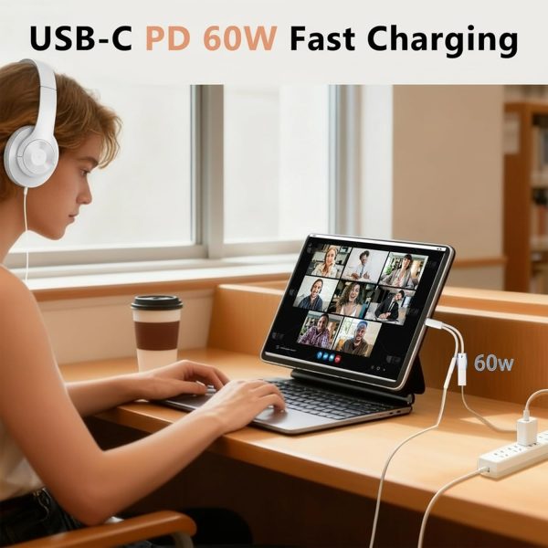 KikoSaka 2 in 1 USB C to 3.5mm Audio Adapter-4
