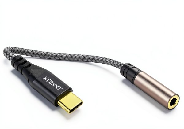 USB-C to 3.5mm Adapter JXMOX Hi‑Fi Grey Design-3