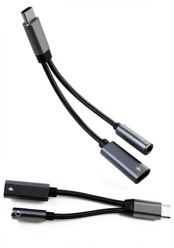 Subynanal-002 2 in 1 USB C to 3.5mm Adapter for iPhone-6