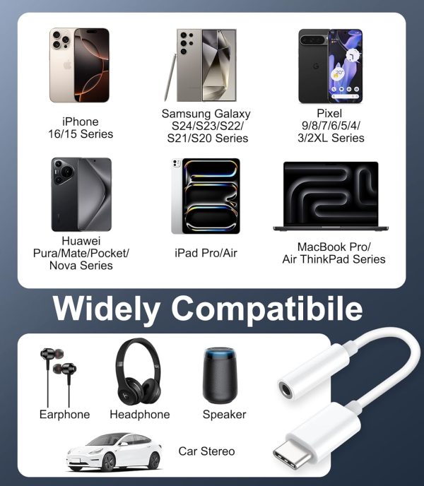 Temdan USB-C to AUX Adapter for iPhone, iPad, and Android-4