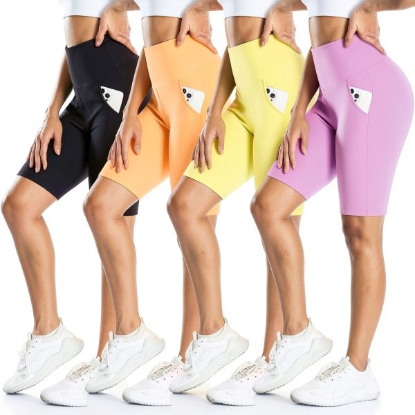 Women's Cycling Compression Shorts 4 Pack High Waisted-0