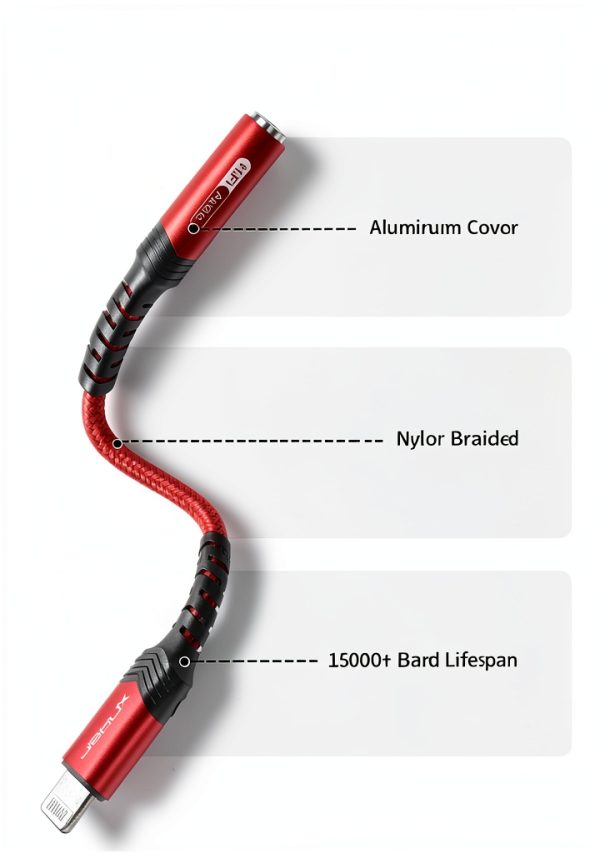 JSAUX Lightning to 3.5mm Adapter for iPhone-6