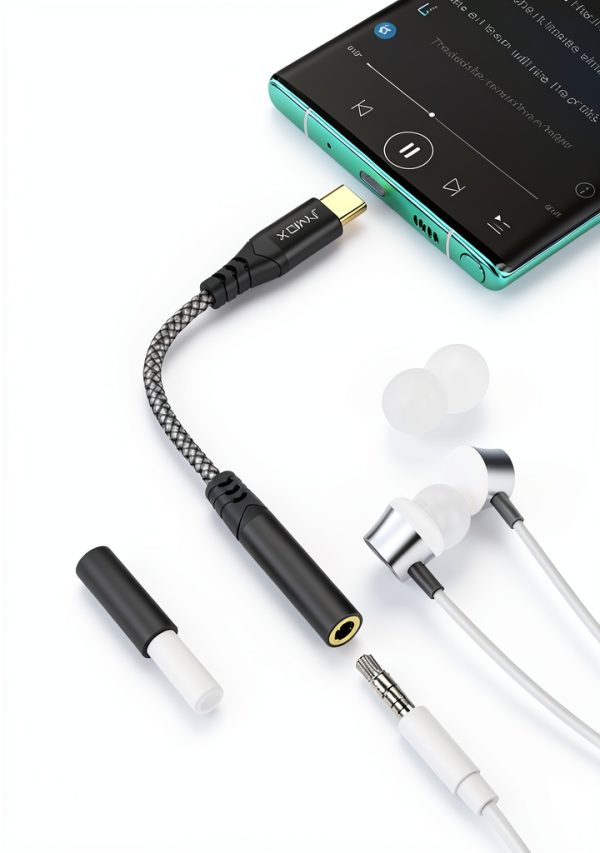 USB-C to 3.5mm Adapter JXMOX Hi‑Fi Grey Design-2