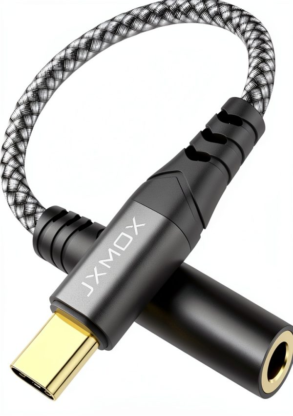 USB-C to 3.5mm Adapter JXMOX Hi‑Fi Grey Design-0
