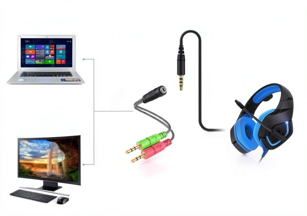 MillSO Headphone Mic Splitter Black 3.5mm TRRS TRS Adapter-3