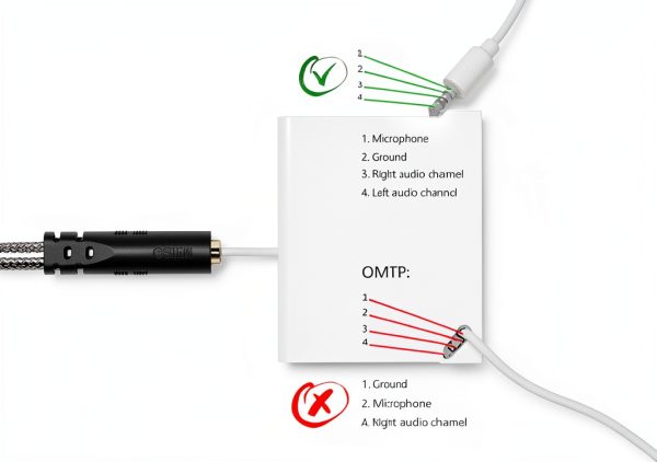 MillSO Headphone Mic Splitter Black 3.5mm TRRS TRS Adapter-5