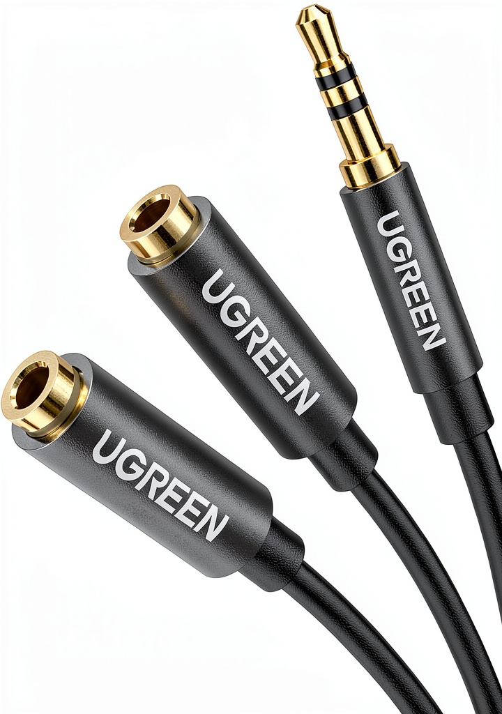 UGREEN 3.5mm audio splitter with 24K Gold-plated connectors
