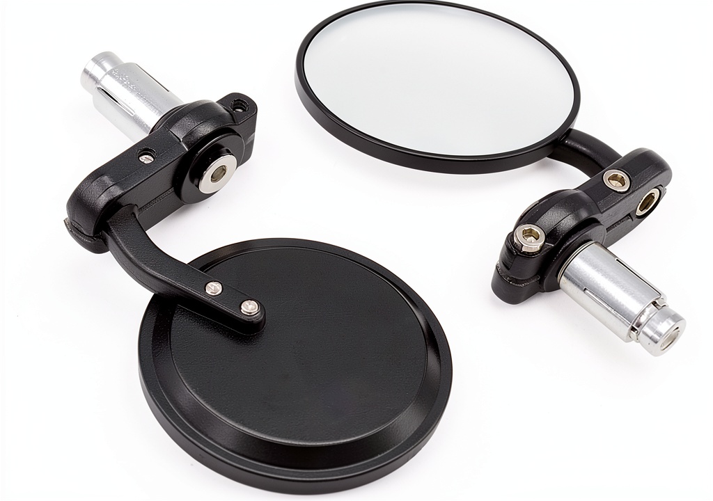 Rearview convex mirror installed on a motorcycle