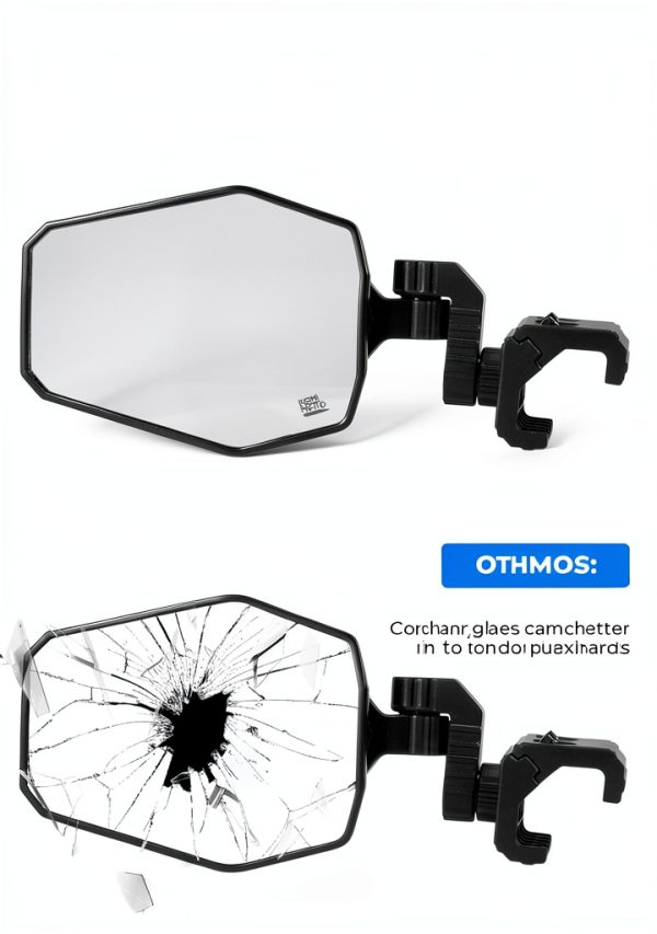 UTV Side Mirror KEMIMOTO Adjustable Shatter Black 6.69 x 4.72 in-5