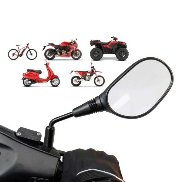KEMIMOTO Motorcycle Side Mirror Oval KM3FTVMI040BK Scratch Resistant-4