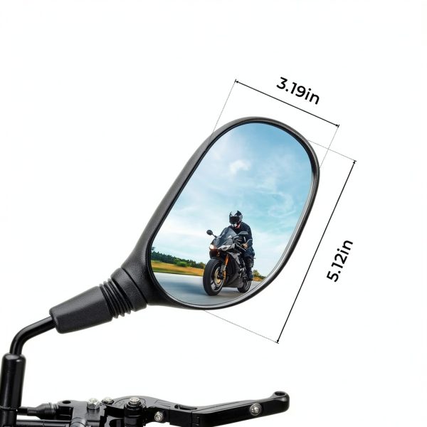 KEMIMOTO Motorcycle Side Mirror Oval KM3FTVMI040BK Scratch Resistant-1