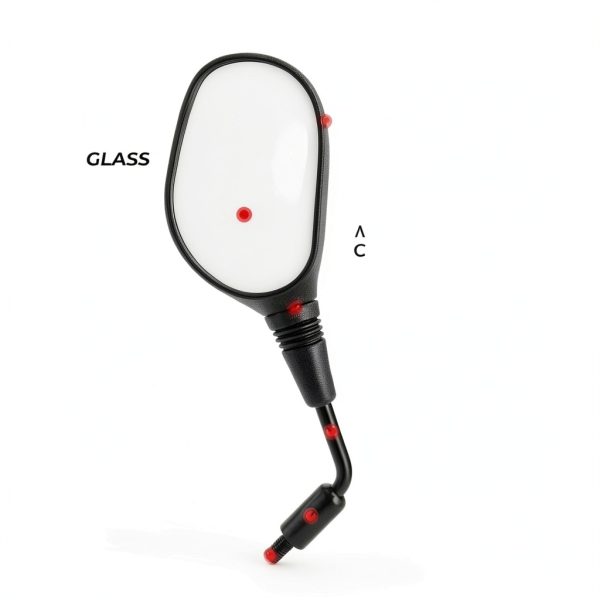 KEMIMOTO Motorcycle Side Mirror Oval KM3FTVMI040BK Scratch Resistant-2