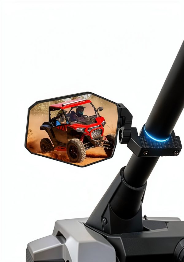 KEMIMOTO UTV Side Mirrors Black Roll Bar Mount Shatter Resistant-4