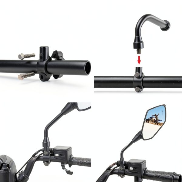 ATV Side View Mirrors OFIG Universal Fit Convex Adjustable Black-7
