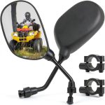 ATV Rear View Mirror LEIMO KPARTS MF3244 Black 7/8" Handlebar Mount-0
