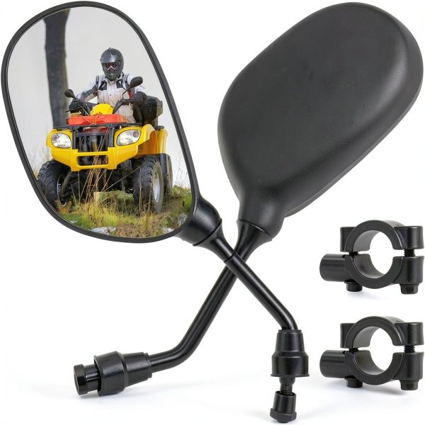 ATV Rear View Mirror LEIMO KPARTS MF3244 Black 7/8" Handlebar Mount-0