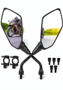 ATV Side View Mirrors OFIG Universal Fit Convex Adjustable Black-0