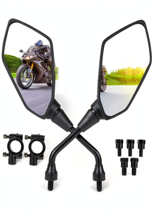 ATV Side View Mirrors OFIG Universal Fit Convex Adjustable Black-0