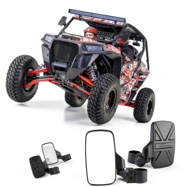 UTV Side Mirror BETOOLL HW8039 Black Adjustable Convex Mirror-5