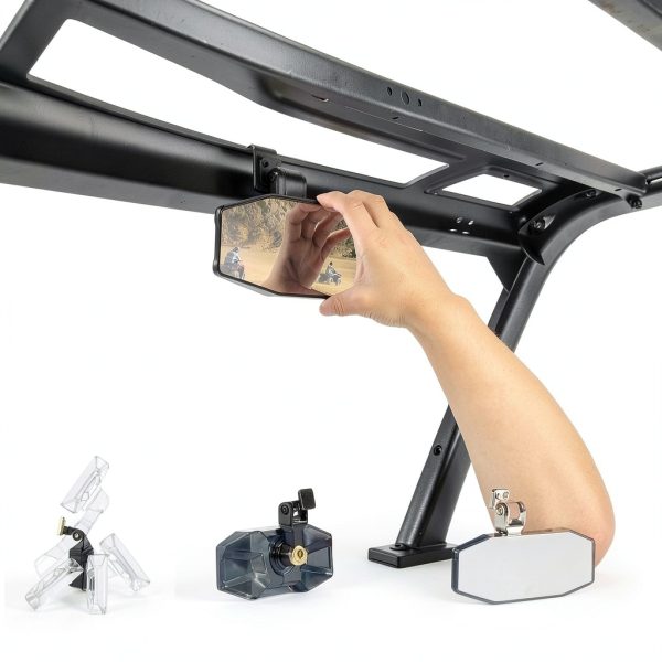 KEMIMOTO UTV Rear View Mirror Center Mount Anti-Glare Convex-1