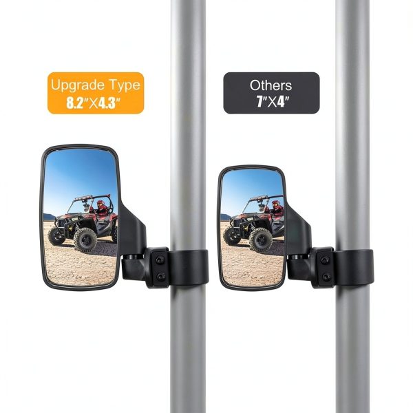 UTV Mirror RANSOTO Center Black Model B Adjustable Foldable-1