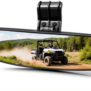 UTV Rearview Mirror SHEJISI MR102B Black Adjustable 10.6x3.1 Roll Cage-0