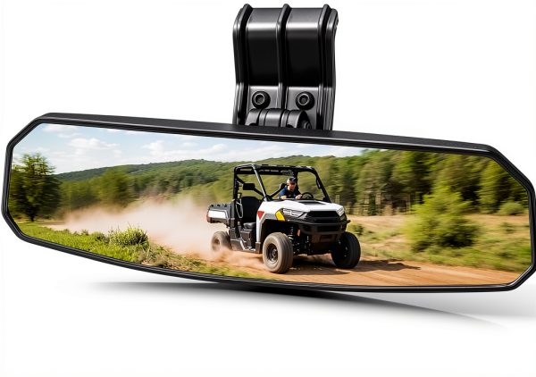 UTV Rearview Mirror SHEJISI MR102B Black Adjustable 10.6x3.1 Roll Cage-0