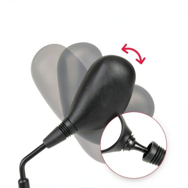 KEMIMOTO Motorcycle Side Mirror Oval KM3FTVMI040BK Scratch Resistant-3