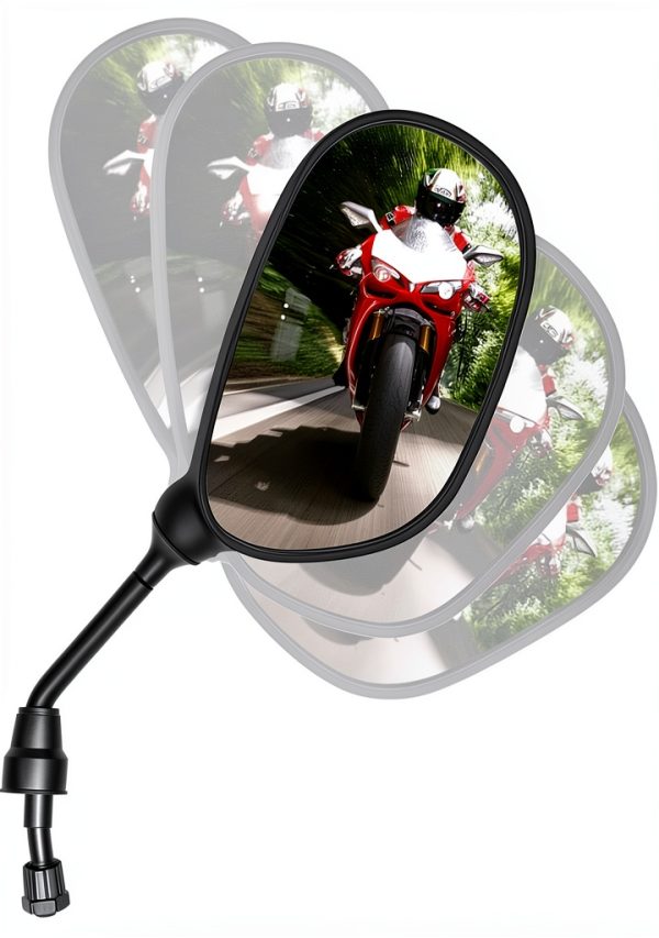 ATV Rear View Mirror LEIMO KPARTS MF3244 Black 7/8" Handlebar Mount-3
