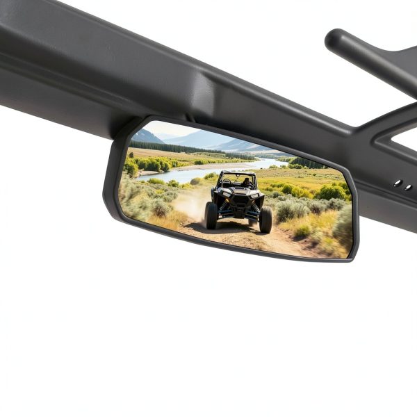 UTV Rearview Mirror SHEJISI MR102B Black Adjustable 10.6x3.1 Roll Cage-1