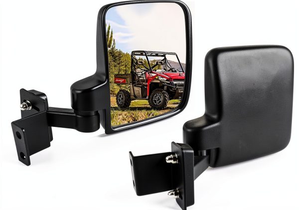 UNIGT Right Side Mirror for Polaris Ranger Black 8-12in Convex-0