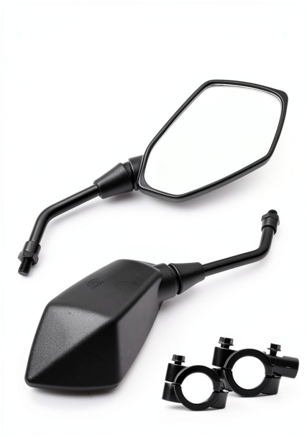 MICTUNING Left Motorcycle Mirror Hawk‑Eye 6.1" Glass Lens Universal-3