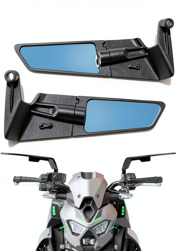 Xintre Anti‑Glare Motorcycle Mirrors Large Black Universal Fit-0