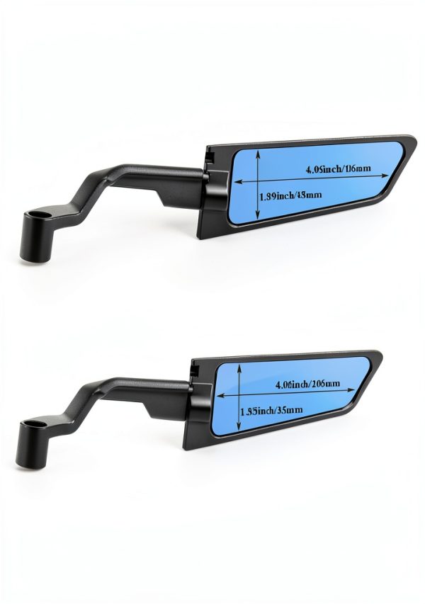 Xintre Anti‑Glare Motorcycle Mirrors Large Black Universal Fit-1