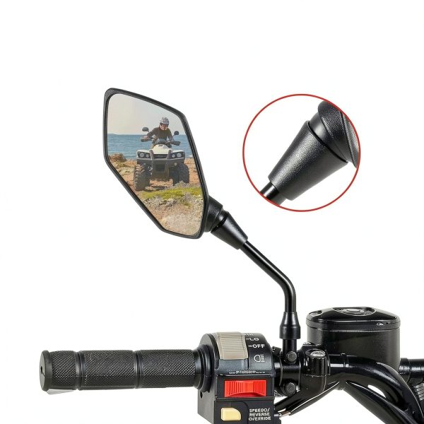 ATV Side View Mirrors OFIG Universal Fit Convex Adjustable Black-3