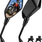 MICTUNING Left Motorcycle Mirror Hawk‑Eye 6.1" Glass Lens Universal-0