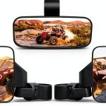UTV Mirror RANSOTO Center Black Model B Adjustable Foldable-0