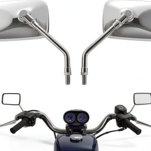 Motorcycle Side Mirror Rawsomes Silver Universal Adjustable 125mm-0