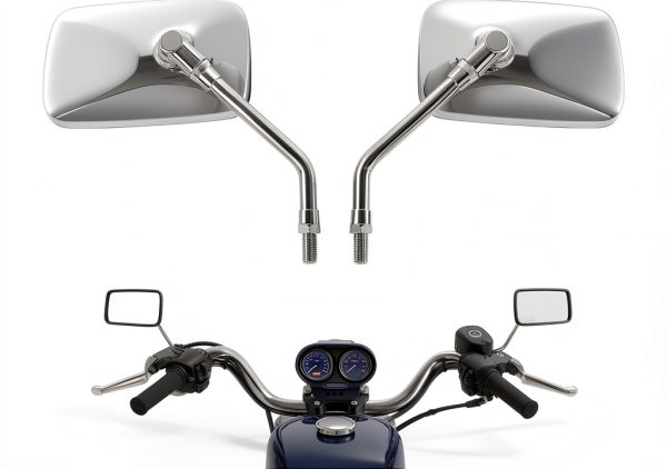 Motorcycle Side Mirror Rawsomes Silver Universal Adjustable 125mm-0