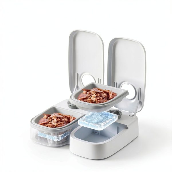 Automatic 2-Meal Cat Feeder NeatenWise Extra Large with 48h Ice Packs-3