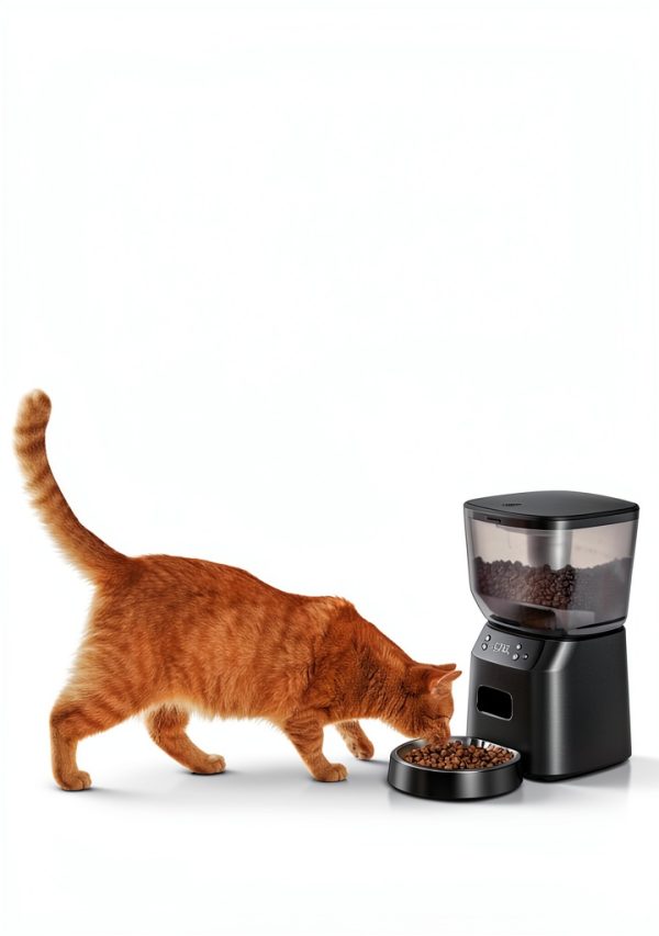 Automatic Cat Feeder and Water Fountain, 4L/16 Cups Timed Cat Dry Food Dispenser, 10s Meal Call, 20 Portions 6 Meals Per Day, 2L Cats Fountains for Drinking with Filter, Pet Feeder for Dog Black-1