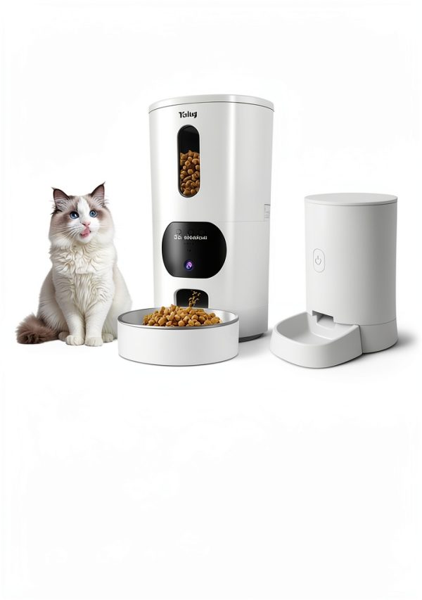 Yakry Automatic Cat Feeder with Camera 5G WiFi 4L Stainless Steel Bowl-5