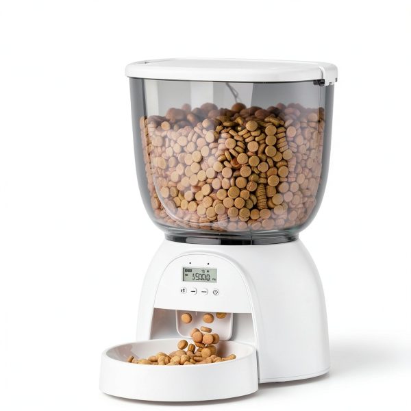 Automatic Cat Feeder DUDUPET 5L Dual Power 21 Cup Capacity White-8