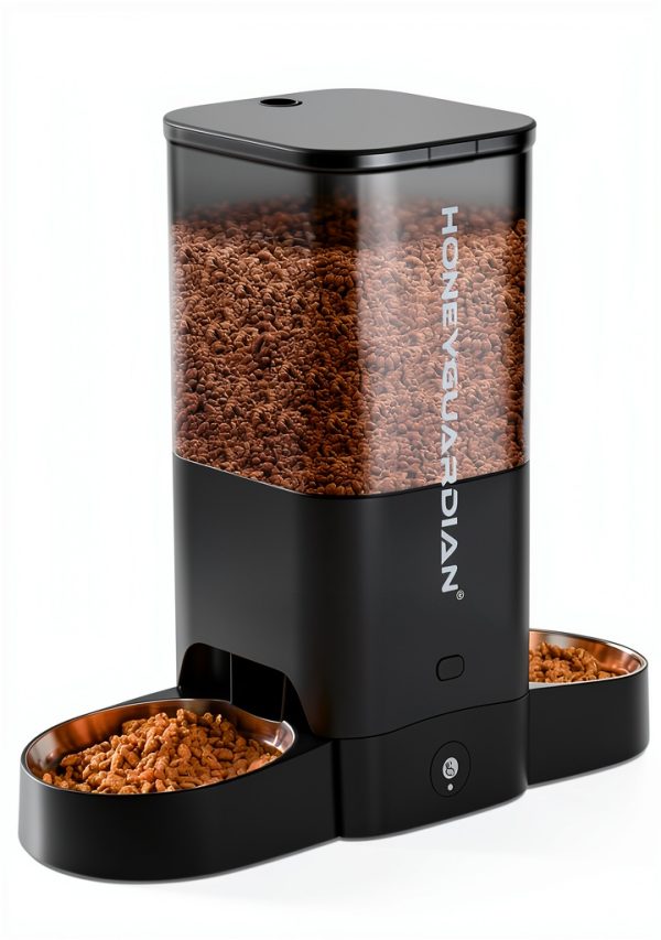 HoneyGuaridan Automatic Cat Feeder 5L WiFi with Bowl Black-0