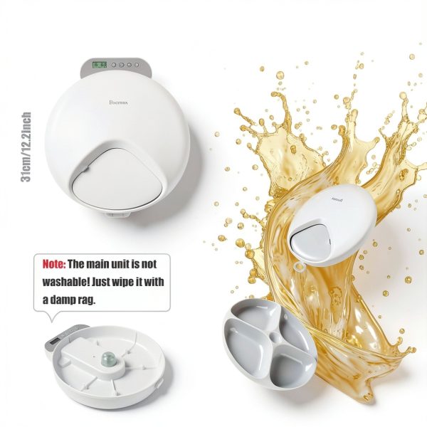Automatic Wet Food Cat Feeder Bsemax 4‑Meal Refrigerated Ice Packs-6