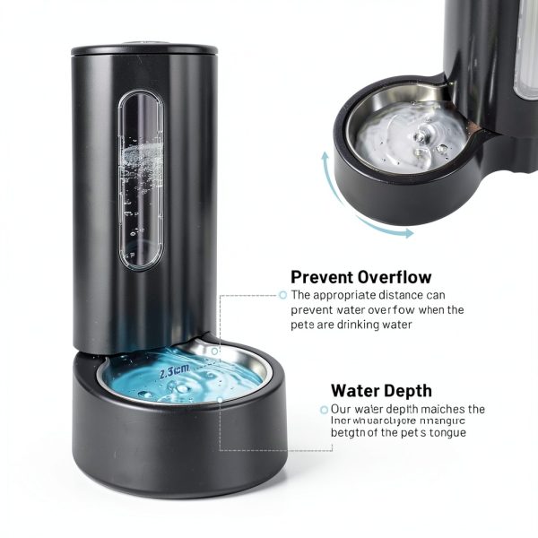 Gravity Cat Feeder Apollo 2-in-1 Feeder with 304 Steel Bowls 4L-4