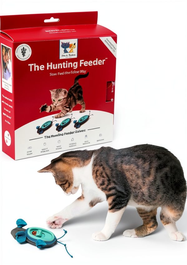 SPOT Doc and Phoebe's Cat Hunting Feeder - Interactive Indoor Slow Feeder & Treat Dispenser Toy, Encourage Natural Instinct to Hunt, Solve Behavioral Problems & Obesity, Set Includes 3 Mice and Scoop-0