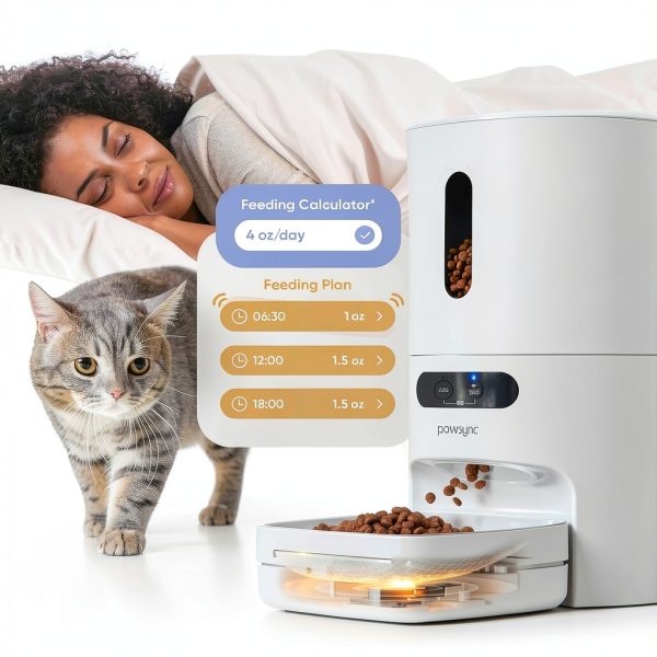 Automatic Cat Feeder Pawsync WiFi Smart Scale 3.6L White‑Grey Model-2